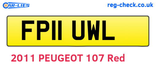 FP11UWL are the vehicle registration plates.