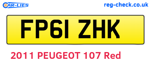 FP61ZHK are the vehicle registration plates.