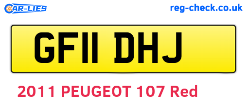 GF11DHJ are the vehicle registration plates.