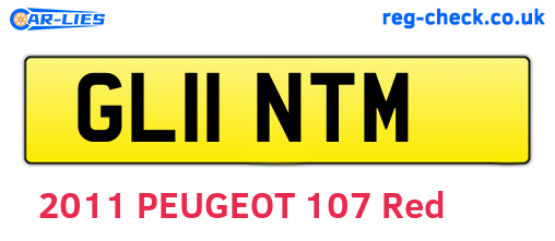 GL11NTM are the vehicle registration plates.