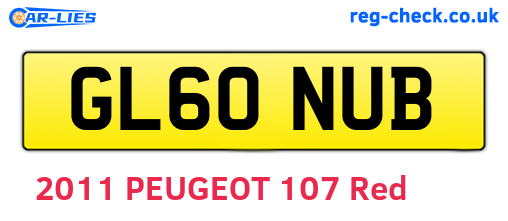 GL60NUB are the vehicle registration plates.