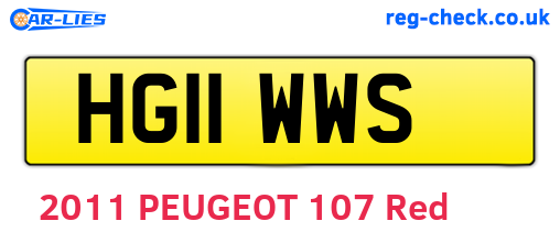 HG11WWS are the vehicle registration plates.