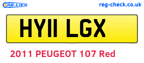 HY11LGX are the vehicle registration plates.