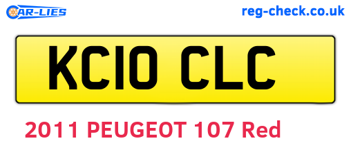 KC10CLC are the vehicle registration plates.