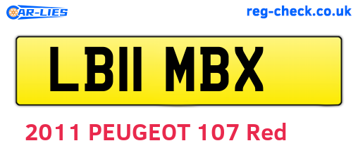 LB11MBX are the vehicle registration plates.