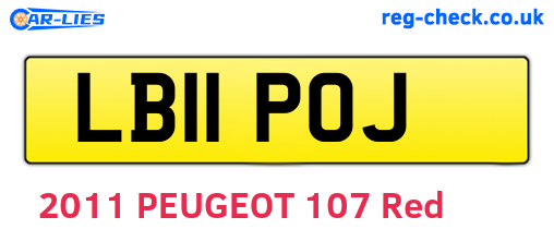LB11POJ are the vehicle registration plates.
