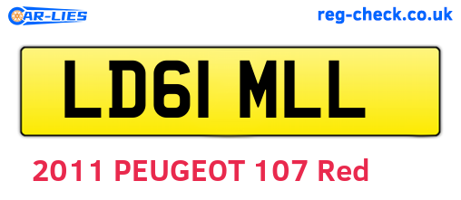 LD61MLL are the vehicle registration plates.