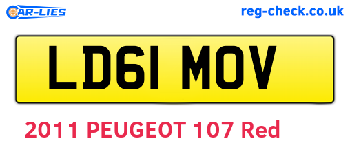 LD61MOV are the vehicle registration plates.