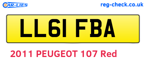 LL61FBA are the vehicle registration plates.