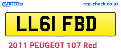 LL61FBD are the vehicle registration plates.
