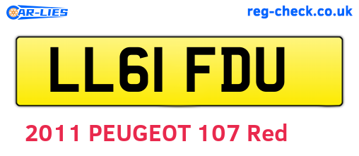 LL61FDU are the vehicle registration plates.