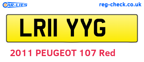 LR11YYG are the vehicle registration plates.