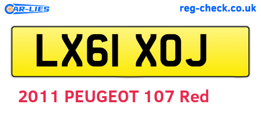 LX61XOJ are the vehicle registration plates.