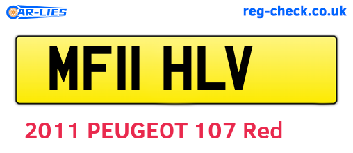 MF11HLV are the vehicle registration plates.