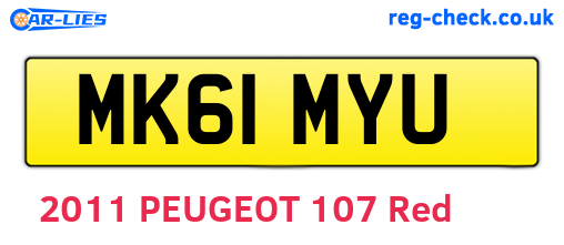 MK61MYU are the vehicle registration plates.