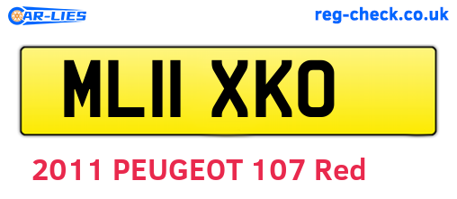 ML11XKO are the vehicle registration plates.