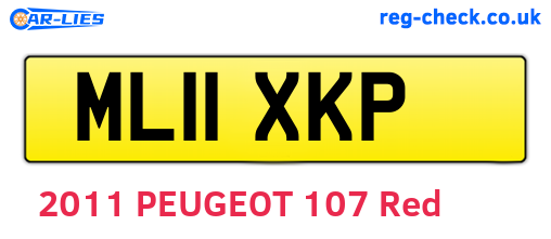 ML11XKP are the vehicle registration plates.