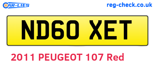 ND60XET are the vehicle registration plates.