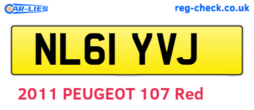 NL61YVJ are the vehicle registration plates.