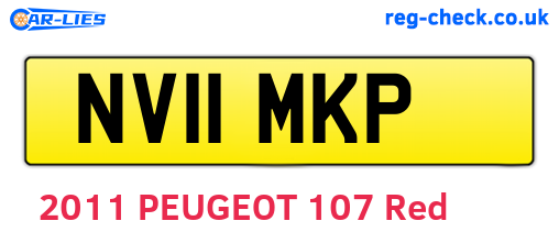 NV11MKP are the vehicle registration plates.