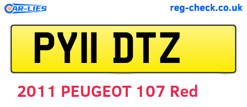 PY11DTZ are the vehicle registration plates.