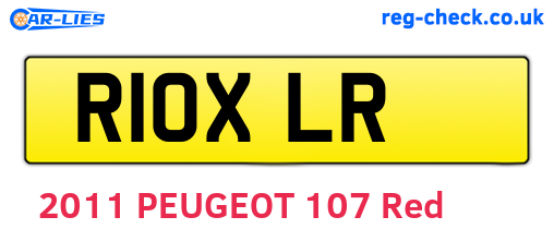 R10XLR are the vehicle registration plates.