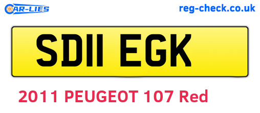 SD11EGK are the vehicle registration plates.