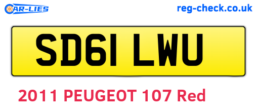 SD61LWU are the vehicle registration plates.