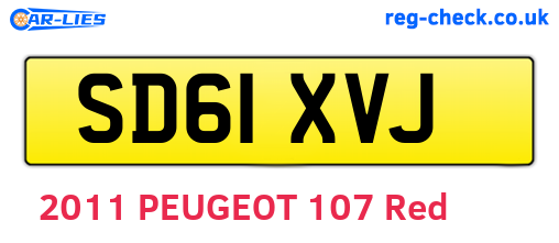 SD61XVJ are the vehicle registration plates.