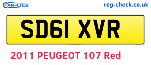 SD61XVR are the vehicle registration plates.
