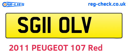 SG11OLV are the vehicle registration plates.