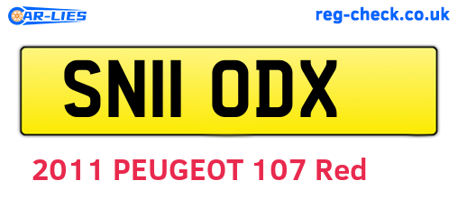 SN11ODX are the vehicle registration plates.