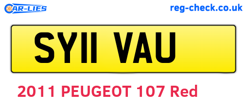 SY11VAU are the vehicle registration plates.