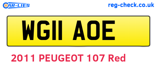 WG11AOE are the vehicle registration plates.