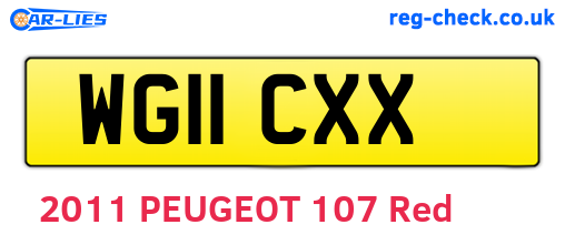 WG11CXX are the vehicle registration plates.