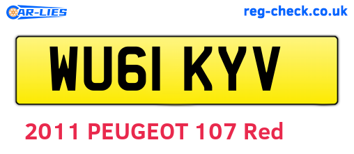 WU61KYV are the vehicle registration plates.