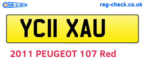 YC11XAU are the vehicle registration plates.