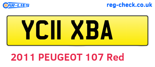 YC11XBA are the vehicle registration plates.