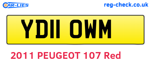 YD11OWM are the vehicle registration plates.