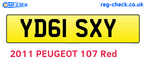 YD61SXY are the vehicle registration plates.