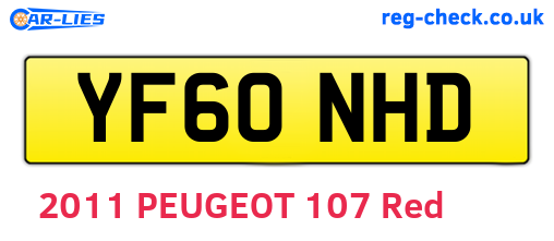 YF60NHD are the vehicle registration plates.