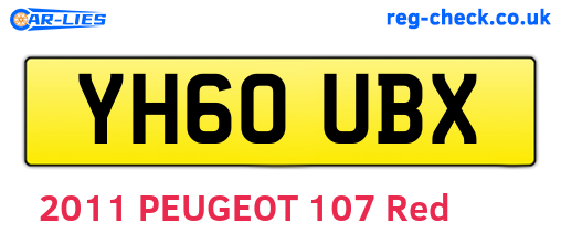 YH60UBX are the vehicle registration plates.
