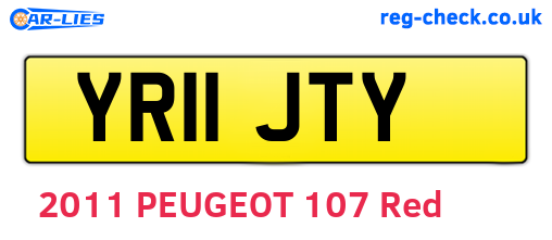 YR11JTY are the vehicle registration plates.