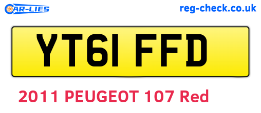YT61FFD are the vehicle registration plates.