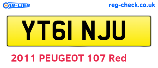 YT61NJU are the vehicle registration plates.