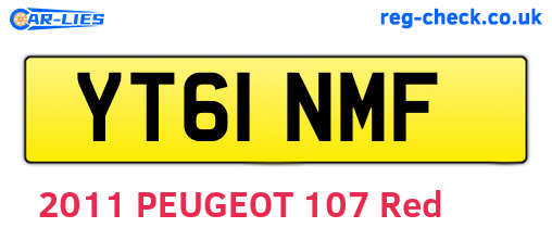YT61NMF are the vehicle registration plates.