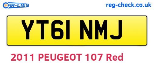 YT61NMJ are the vehicle registration plates.