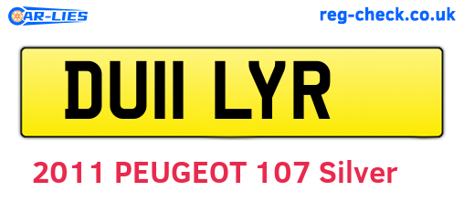 DU11LYR are the vehicle registration plates.