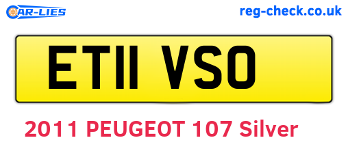 ET11VSO are the vehicle registration plates.