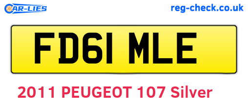 FD61MLE are the vehicle registration plates.